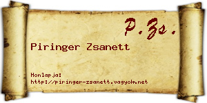 Piringer Zsanett névjegykártya