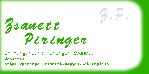 zsanett piringer business card